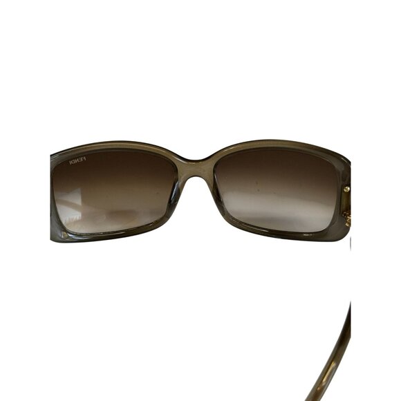 Fendi FS3231 Olive Green Wrap Sunglasses Brown Gradient 56mm Italy w/ Case - Picture 9 of 15